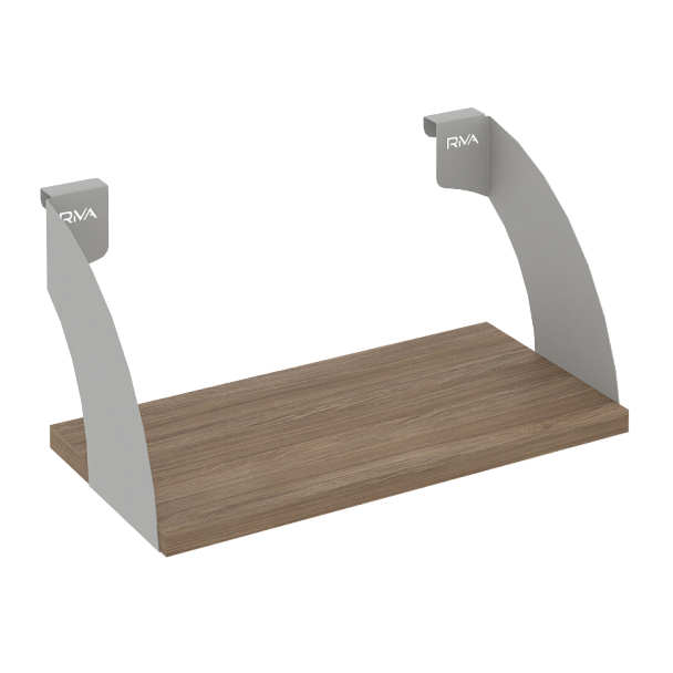 Навесные полки. Кронштейны+ЛДСП полка 400мм MAN-41-4 Дуб аризона/Серый металл 400*220*200 - Вид 1