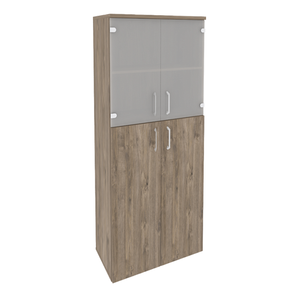 Onix Шкаф высокий широкий O.ST-1.7 Тиквуд темный 800*420*1977 - Вид 1