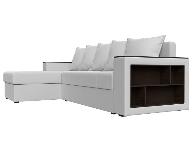 Диван угловой Дубай Лайт угол левый (полностью экокожа белая) - Вид 3