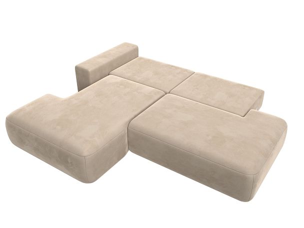 Диван угловой Лига-036 Модерн левый угол Велюр бежевый - Вид 4