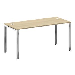 Metal System Direct Стол рабочий руководителя на П-обр. м/к БП.СРР-4.7 Акация/Нерж. сталь 1600*720*750 - Фото предпросмотра