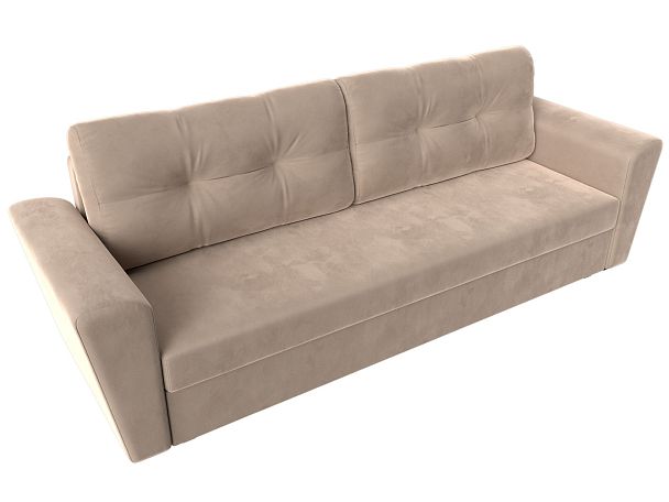 Диван прямой Амстердам Лайт (полностью велюр бежевый) - Вид 5