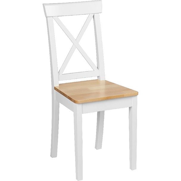 Комплект деревянных стульев с жестким сиденьем Бергольф Белый/Натуральный, 2 шт. - Вид 3