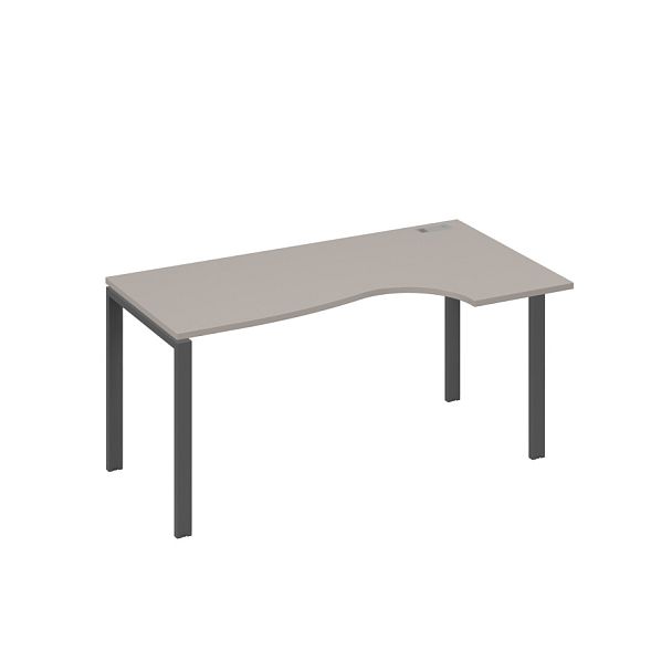 Стол эргономичный правый "Классика" на металлокаркасе UNO A4 А4 Б1 046 БП мокко премиум / металлокаркас антрацит - Вид 1