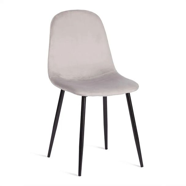 Стул Бриз/Breeze (мод.4724)/1 шт. в упаковке, Велюр/металл, Light grey (светло-серый) HLR14 / черный - Вид 1