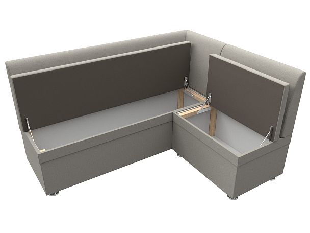 Диван кухонный угловой Уют правый угол Рогожка бежевый - Вид 7