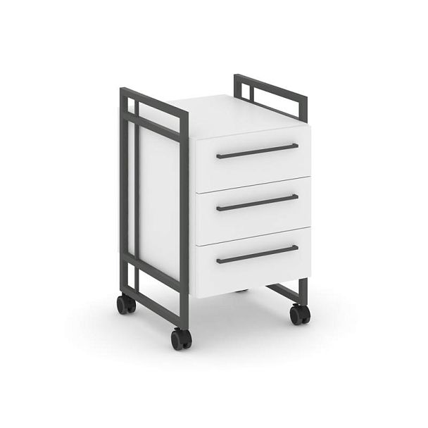 Rift Direct Тумба мобильная RF.TMR-001 Белый Бриллиант/Металл Антрацит 424*500*680 - Вид 1