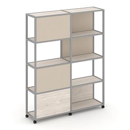 Shelf Mobile Стеллаж 5 уровней 2 секции VR.LT-STK-515.12 Денвер Светлый/Металл Серый/W-04 2370*400*2000 - Фото предпросмотра