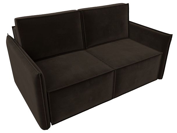 Диван прямой Либерти мини Микровельвет коричневый - Вид 5