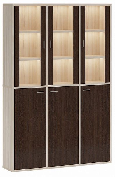 Шкаф-витрина Домино СУ(ш3в2)+3ФГ+3ФС Венге/Карамель - Вид 1