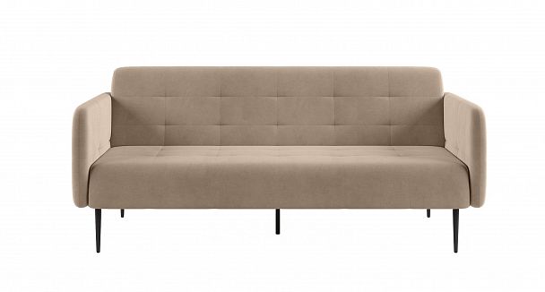 Monaco диван-кровать прямой с подлокотниками, трехместный, бархат бежевый 5 - Вид 4