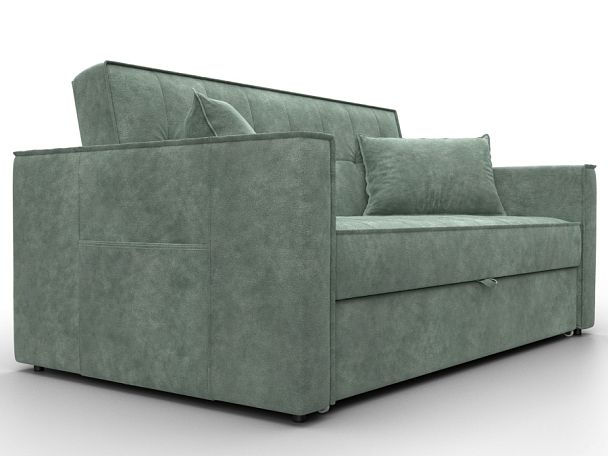 Диван прямой Лига-104 (140) Велюр зеленый - Вид 3
