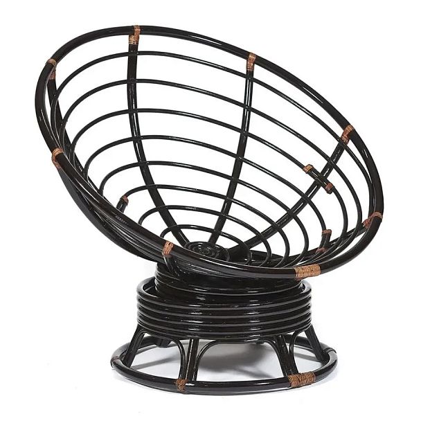 Кресло-качалка Папасан/Papasan (W 23/01 B) /с подушкой/Antique brown (античный черно-коричневый) - Вид 2