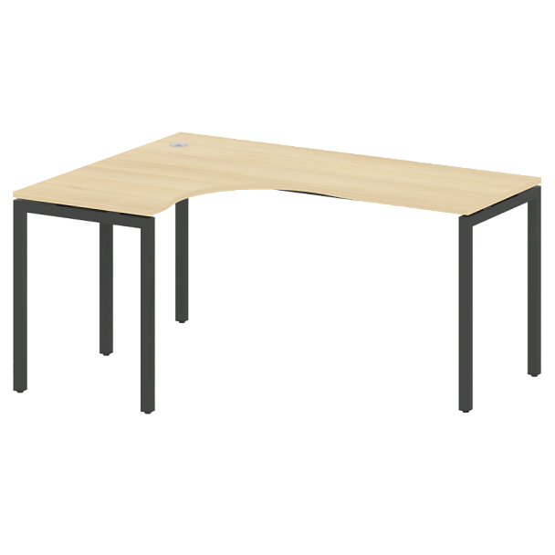 Metal System Quattro Стол криволинейный левый на П-образном м/к 40БП.СА-4 (L) Акация/Антрацит металл 1600*1200*750 - Вид 1