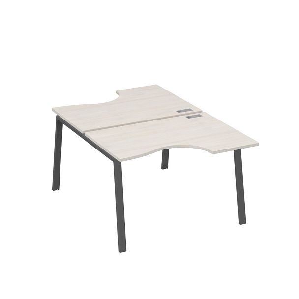 Рабочая станция со столами (2х120) каркас TRE A4 А4 Б3 183  БП дуб / металлокаркас антрацит - Вид 1