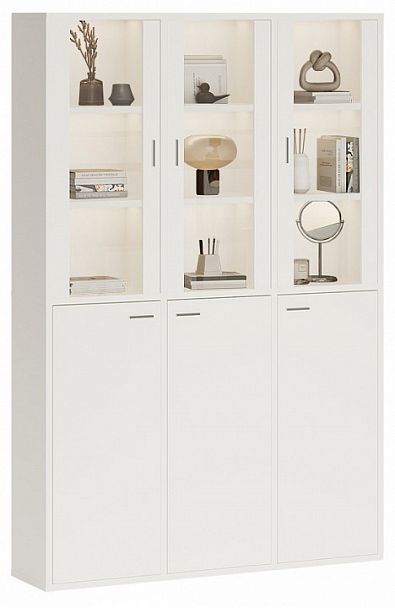 Шкаф-витрина Домино СУ(ш3в2)+3ФГ+3ФС Белый - Вид 2