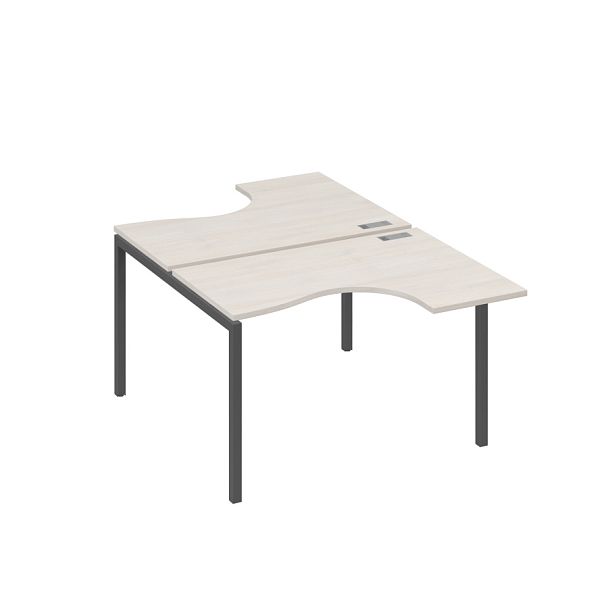 Рабочая станция столы Классика (2х120) каркас DUE A4 А4 Б2 180 БП дуб / металлокаркас антрацит - Вид 1