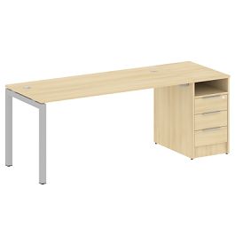 Metal System Quattro Р. ст. с тумбой на П-образном м/к 50БП.РС-СТП-1.4 Акация/Серый металл 2012*720*750 - Фото предпросмотра