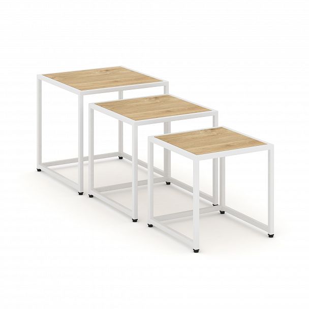 Стол журнальный "Loft" VR.L-SJK-50 Тиквуд Светлый/Белый - Вид 4