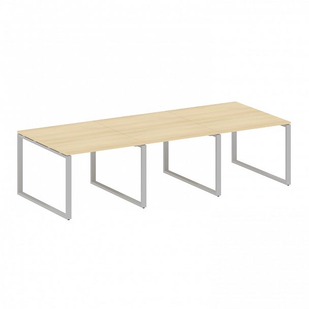Стол для переговоров "Metal System" БО.ПРГ-3.1 акация/серый - Вид 1