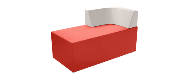 Угловой элемент "Модуль М-70/10" 2-х местный (спинка радиусная) - Вид 1