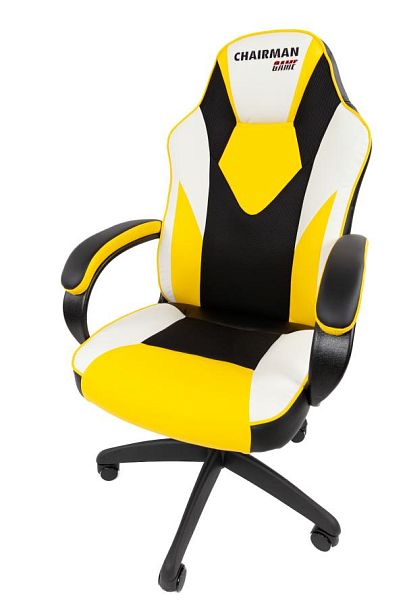 Кресло Chairman game 17 Россия экокожа черный/желтый/белый - Вид 13