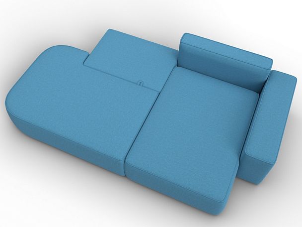 Диван угловой Лига-065 БП угол правый Рогожка голубой - Вид 8