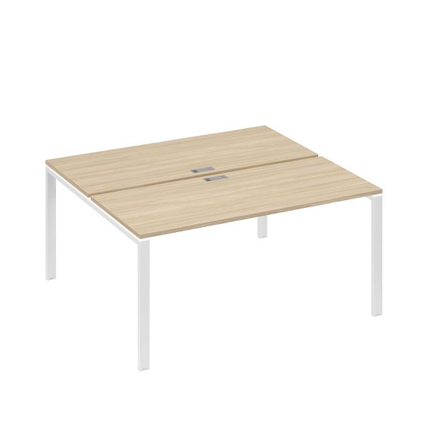 Рабочая станция на металлокаркасе UNO (2х160) A4 А4 Б1 175 БП дуб скандинавский / металлокаркас белый - Вид 1