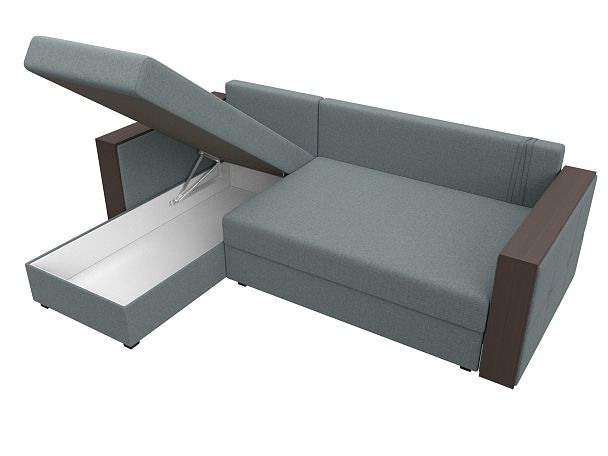 Диван угловой Валенсия Лайт левый угол Рогожка серый - Вид 9