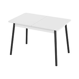 Стол Лион 2 ЛДСП (Подстолье косое черное) НЕ ВЫБИРАТЬ Белый матовый - Фото предпросмотра
