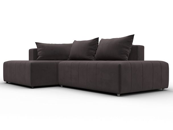 Диван угловой Лига-103 НПБ угол левый Велюр коричневый - Вид 3