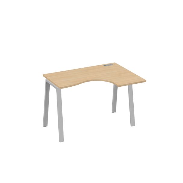 Стол эргономичный правый "Классика" на металлокаркасе TRE A4 А4 Б3 032 БП натуральный дуб / металлокаркас серый - Вид 1