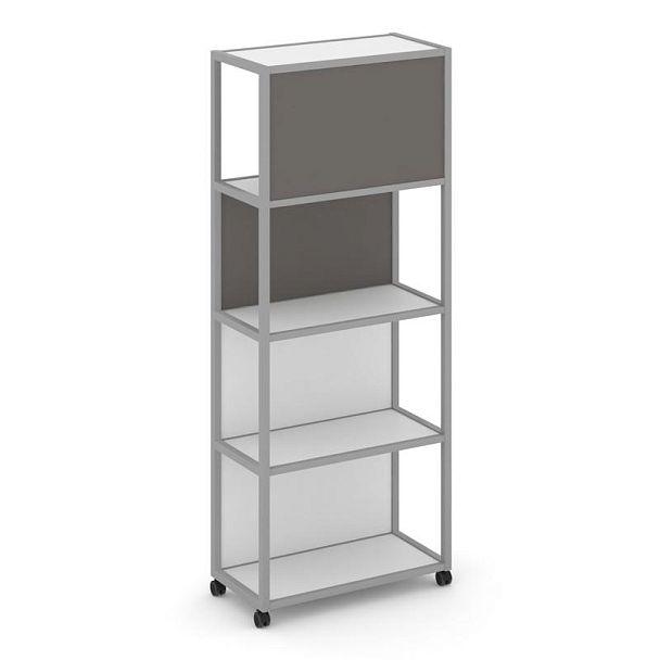 Shelf Mobile Стеллаж 5 уровней 1 секция VR.LT-STK-504.12 Белый Бриллиант/Металл Серый/W-26 1200*400*2000 - Вид 3