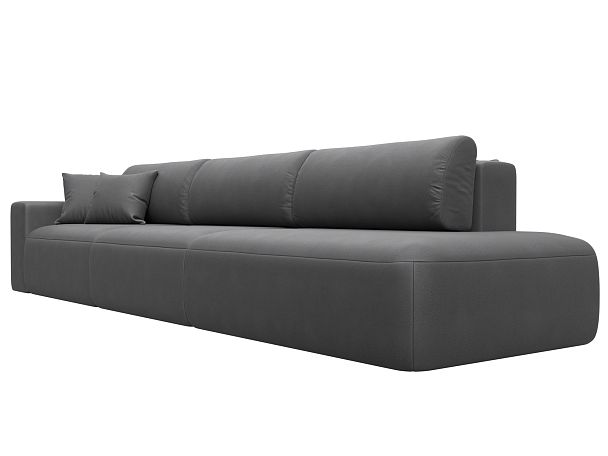 Диван прямой Лига-036 НПБ Модерн Лонг подлокотник слева Искусственная замша серый - Вид 3