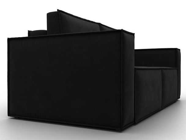 Диван прямой Куба мини Микровельвет черный - Вид 3