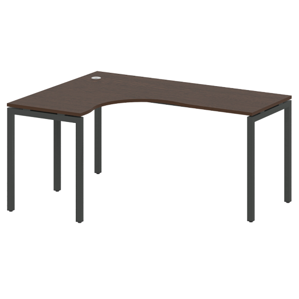 Metal System Quattro Стол криволинейный левый на П-образном м/к 40БП.СА-4 (L) Венге/Антрацит металл 1600*1200*750 - Вид 1