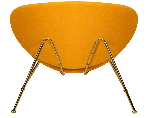 Кресло дизайнерское DOBRIN EMILY (желтая ткань AF13, золотое основание) - Вид 5