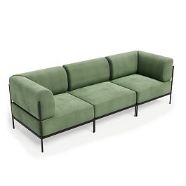 Rio Диван трёхместный РСЕ-06 Teddy 338/Металл Черный 2430*810*770 - Фото предпросмотра