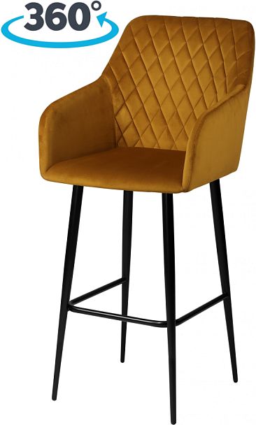 Барное поворотное кресло Барли К, Confetti chai tea/черный - Вид 1