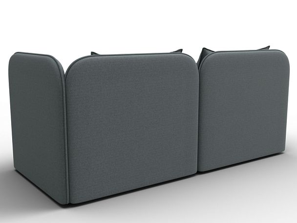 Тахта Лига-094 НПБ Рогожка/Экокожа серый - Вид 5