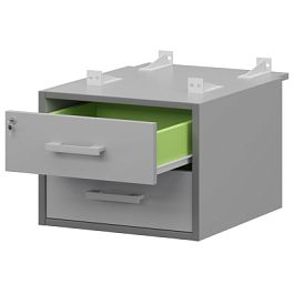 Тумба подвесная для столов на м/каркасе гл.730 мм АМТ2-02Ц.73 Серый/Белый 432x546x360 Арго-М - Фото предпросмотра