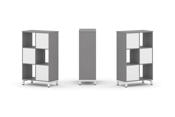 Стайл Проджект Набор стеллажа одностороннего, 3 яруса SN.NS-321 Серый Пепел/Белый/Металл Белый 754*4 - Вид 1