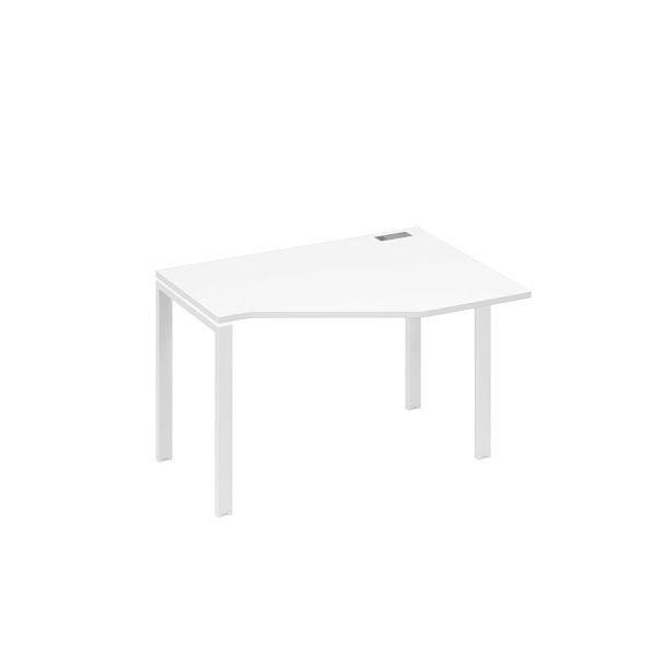 Стол эргономичный правый "Техно" на металлокаркасе UNO A4 А4 Б1 052 БП белый премиум / металлокаркас белый - Вид 1