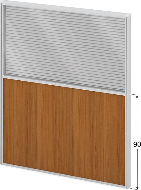 Модуль комбинированный "Мобильные офисные перегородки «Логика»"  ПК-ЛГ-МДК167х140/90Ж/Д-В1-307 серый - Вид 1