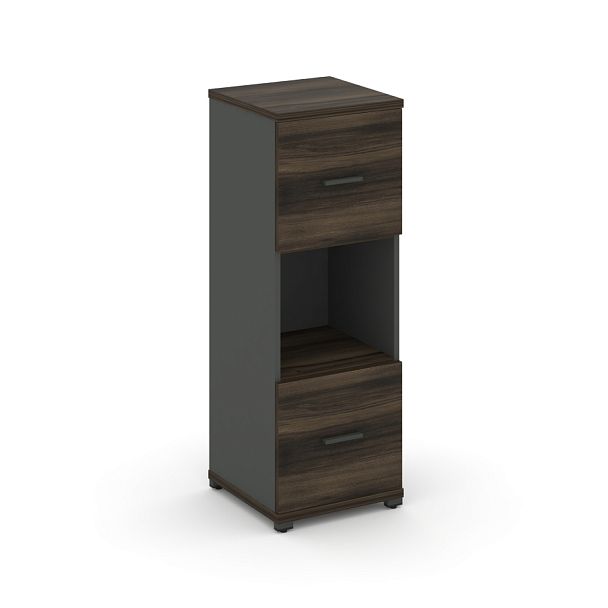 Concept Шкаф 1 узкая секция, 3 ниши CN.STU-315 A Дуб Мали/Антрацит/Металл Антрацит 420*420*1186 - Вид 1
