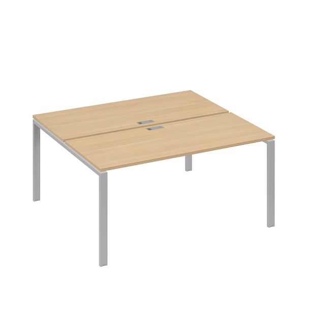 Рабочая станция на металлокаркасе UNO (2х160) A4 А4 Б1 175 БП натуральный дуб / металлокаркас серый - Вид 1