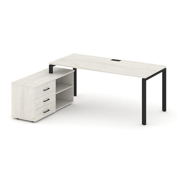 Style Project Direct Direct Стол письменный с греденцией левой SN-6P.SRG-016.M(L) Дуб Наварра/Металл Черный 2180*1480*750 - Вид 1