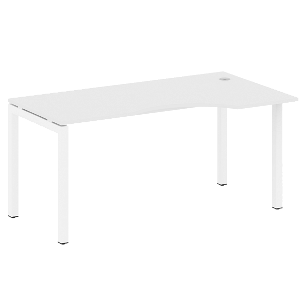 Metal System Quattro Стол криволинейный правый на П-образном м/к 50БП.СА-1 (R) Белый/Белый металл 1600*900*750 - Вид 1