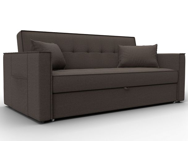 Диван прямой Лига-104 (160) Рогожка коричневый - Вид 1