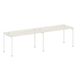Metal System Quattro Р. ст. на 2 раб. места на П-образном м/к 40БП.СМ-2.3 Дуб наварра/Белый металл 2800*720*750 - Фото предпросмотра